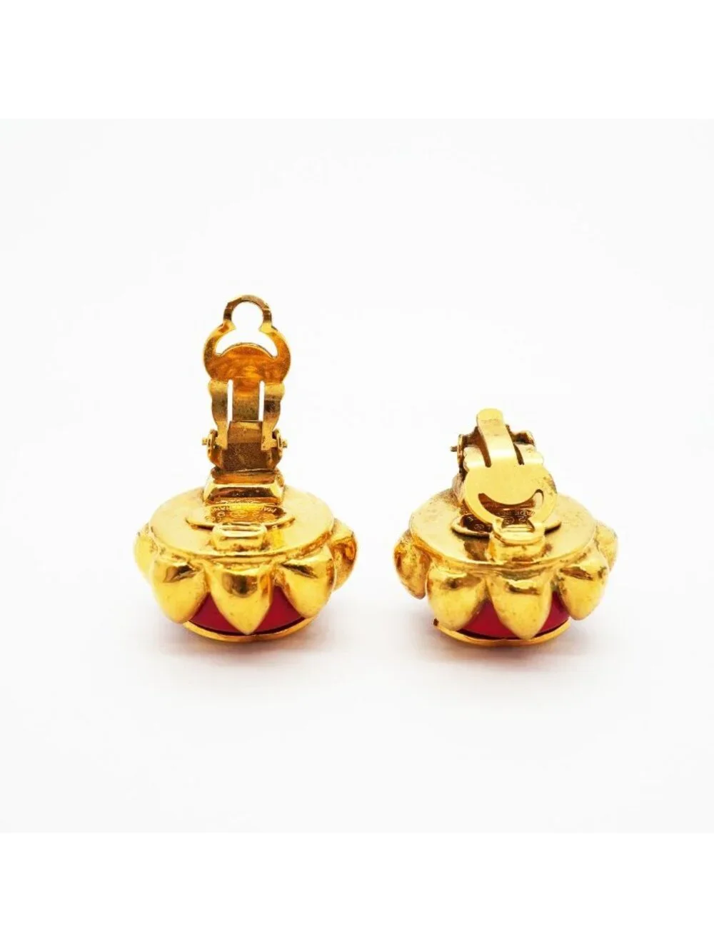 Chanel Earrings Vintage CC Logo Gold Plated